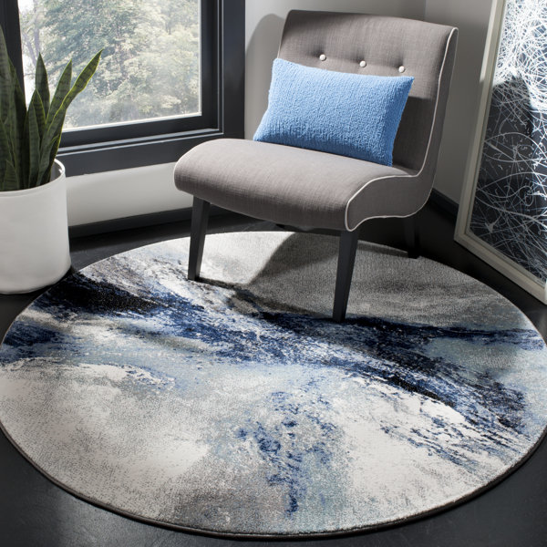 17 Stories Elara Abstract Area Rug in Blue/Gray & Reviews Wayfair